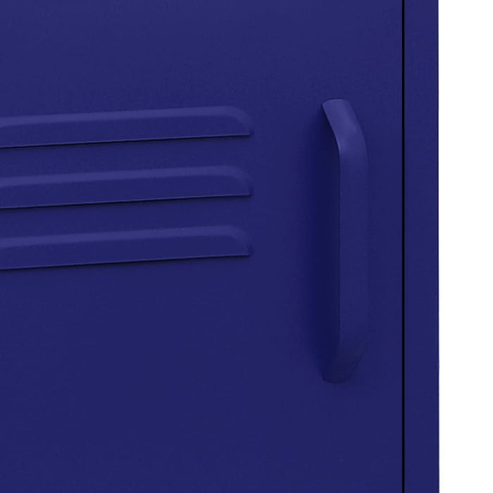 Comodino-Tavolino da notte Blu Marino 35x35x51 cm in Acciaio 994644