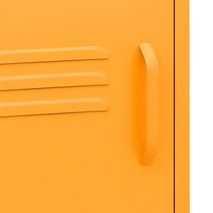 Comodino-Tavolino da notte Giallo Senape 35x35x51 cm in Acciaio