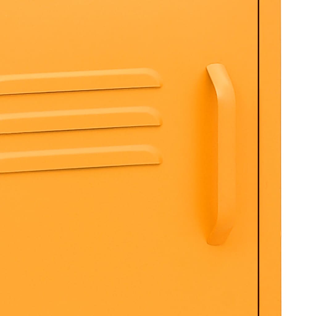 Comodino Giallo Senape 35x35x51 cm in Acciaio 336218