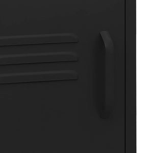 Comodino Nero 35x35x51 cm in Acciaio 336223