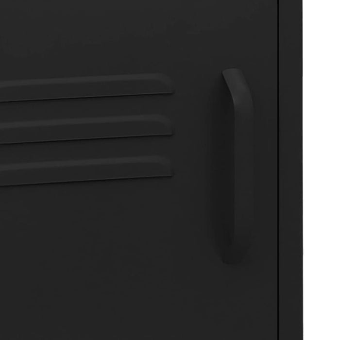 Comodino Nero 35x35x51 cm in Acciaio 336223