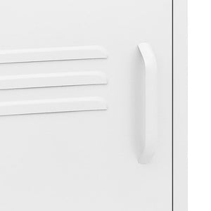 Comodino Bianco 35x35x51 cm in Acciaio 336224