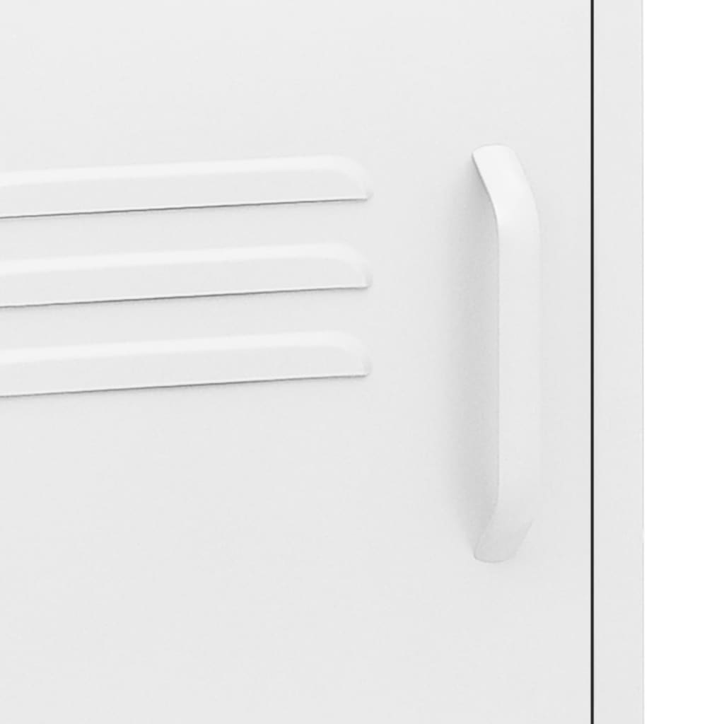 Comodino-Tavolino da notte Bianco 35x35x51 cm in Acciaio 297578