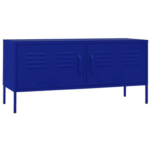 Mobile TV-Credenza TV-Console TV Blu Marino 105x35x50 cm in Acciaio
