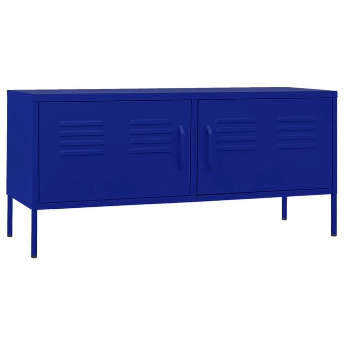 Mobile TV-Credenza TV-Console TV Blu Marino 105x35x50 cm in Acciaio
