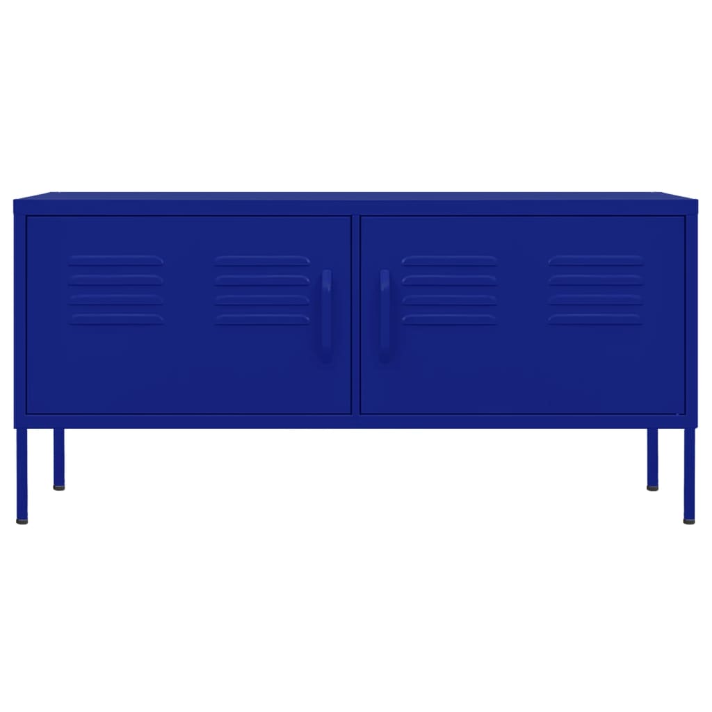 Mobile TV-Credenza TV-Console TV Blu Marino 105x35x50 cm in Acciaio
