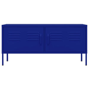 Mobile TV-Credenza TV-Console TV Blu Marino 105x35x50 cm in Acciaio