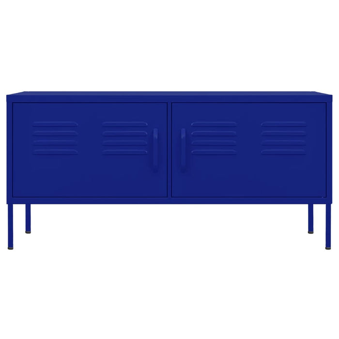 Mobile TV-Credenza TV-Console TV Blu Marino 105x35x50 cm in Acciaio