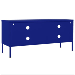 Mobile TV-Credenza TV-Console TV Blu Marino 105x35x50 cm in Acciaio