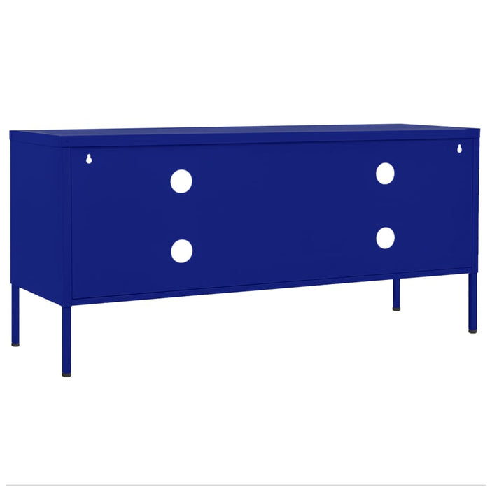 Mobile TV-Credenza TV-Console TV Blu Marino 105x35x50 cm in Acciaio