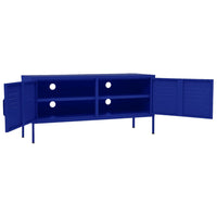 Mobile TV-Credenza TV-Console TV Blu Marino 105x35x50 cm in Acciaio