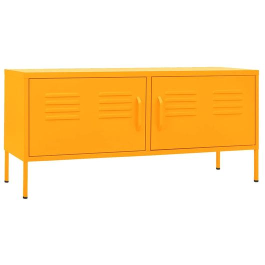 Mobile TV-Credenza TV-Console TV Giallo Senape 105x35x50 cm in Acciaio 244361
