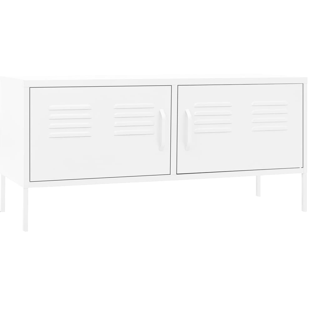 Mobile TV-Credenza TV-Console TV Bianco 105x35x50 cm in Acciaio
