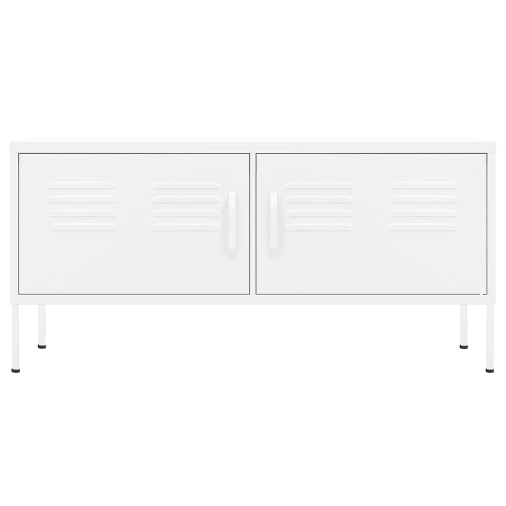 Mobile TV-Credenza TV-Console TV Bianco 105x35x50 cm in Acciaio