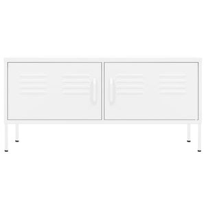 Mobile TV-Credenza TV-Console TV Bianco 105x35x50 cm in Acciaio