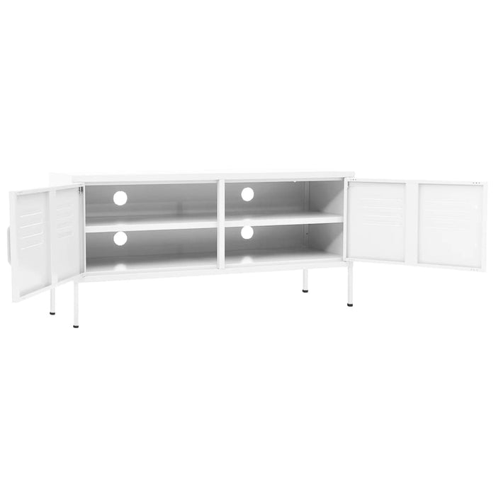 Mobile TV-Credenza TV-Console TV Bianco 105x35x50 cm in Acciaio