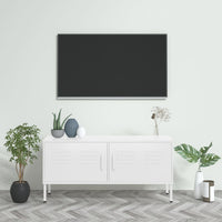 Mobile TV-Credenza TV-Console TV Bianco 105x35x50 cm in Acciaio