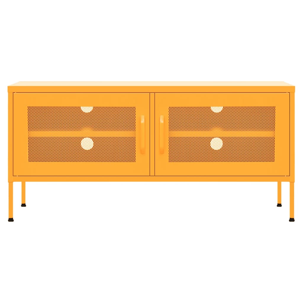 Mobile TV-Credenza TV-Console TV Giallo Senape 105x35x50 cm in Acciaio 683957