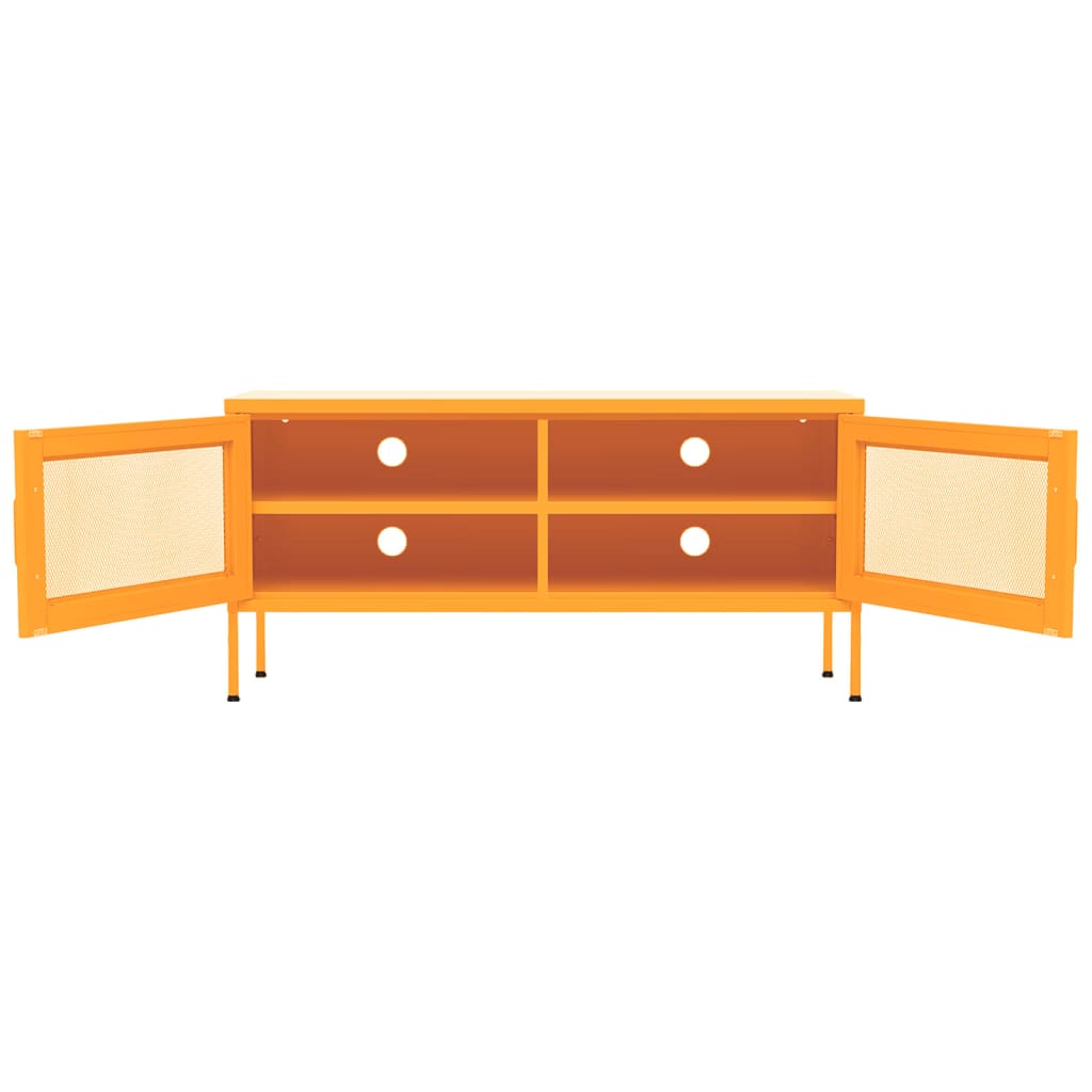 Mobile TV-Credenza TV-Console TV Giallo Senape 105x35x50 cm in Acciaio 683957