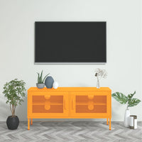 Mobile TV-Credenza TV-Console TV Giallo Senape 105x35x50 cm in Acciaio 683957
