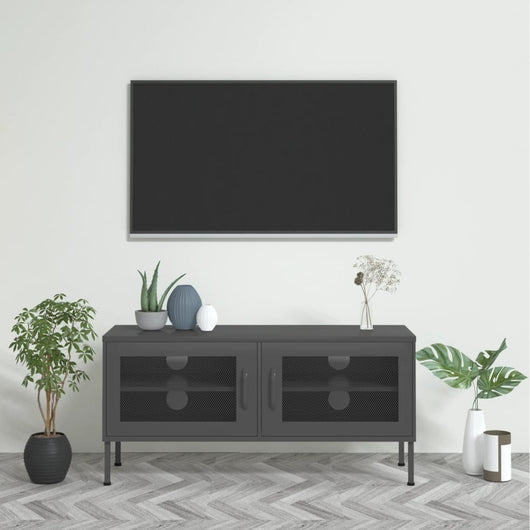Mobile TV-Credenza TV-Console TV Antracite 105x35x50 cm in Acciaio 860715