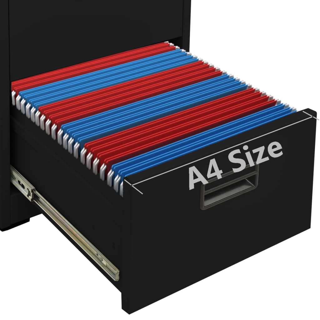 Schedario Nero 46x62x133 cm in Acciaio 336280