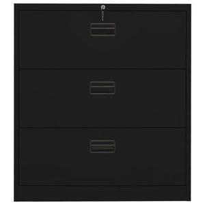 Armadio Classificatore Nero 90x46x103 cm in Acciaio 336292