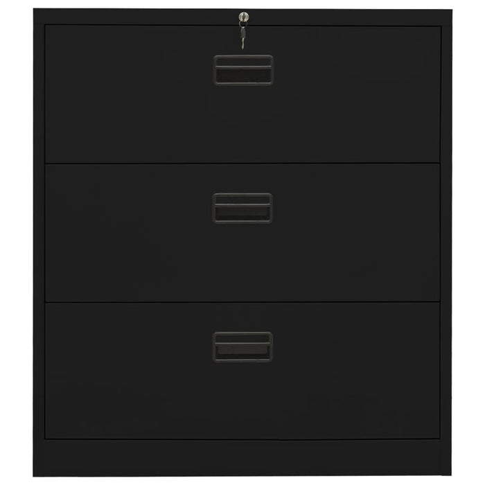 Armadio Classificatore Nero 90x46x103 cm in Acciaio 336292