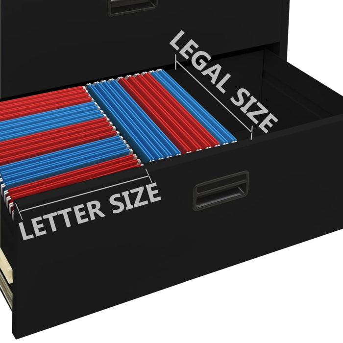 Armadio Classificatore Nero 90x46x103 cm in Acciaio 336292