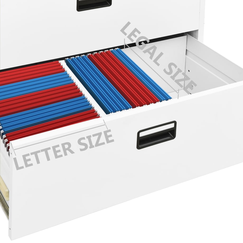 Armadio Classificatore Bianco 90x46x134 cm in Acciaio 336294