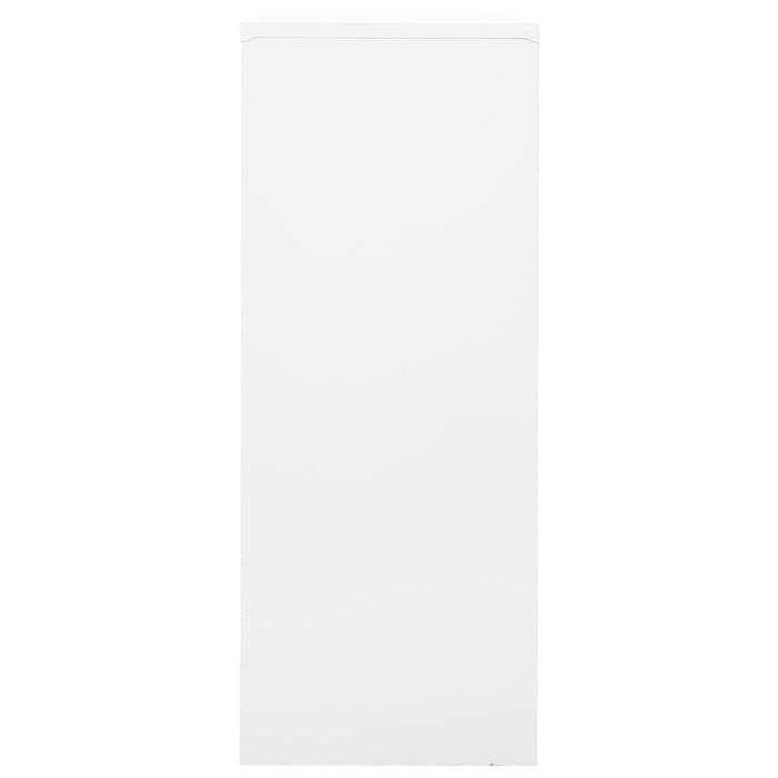 Armadio per Ufficio Bianco 90x40x102 cm in Acciaio