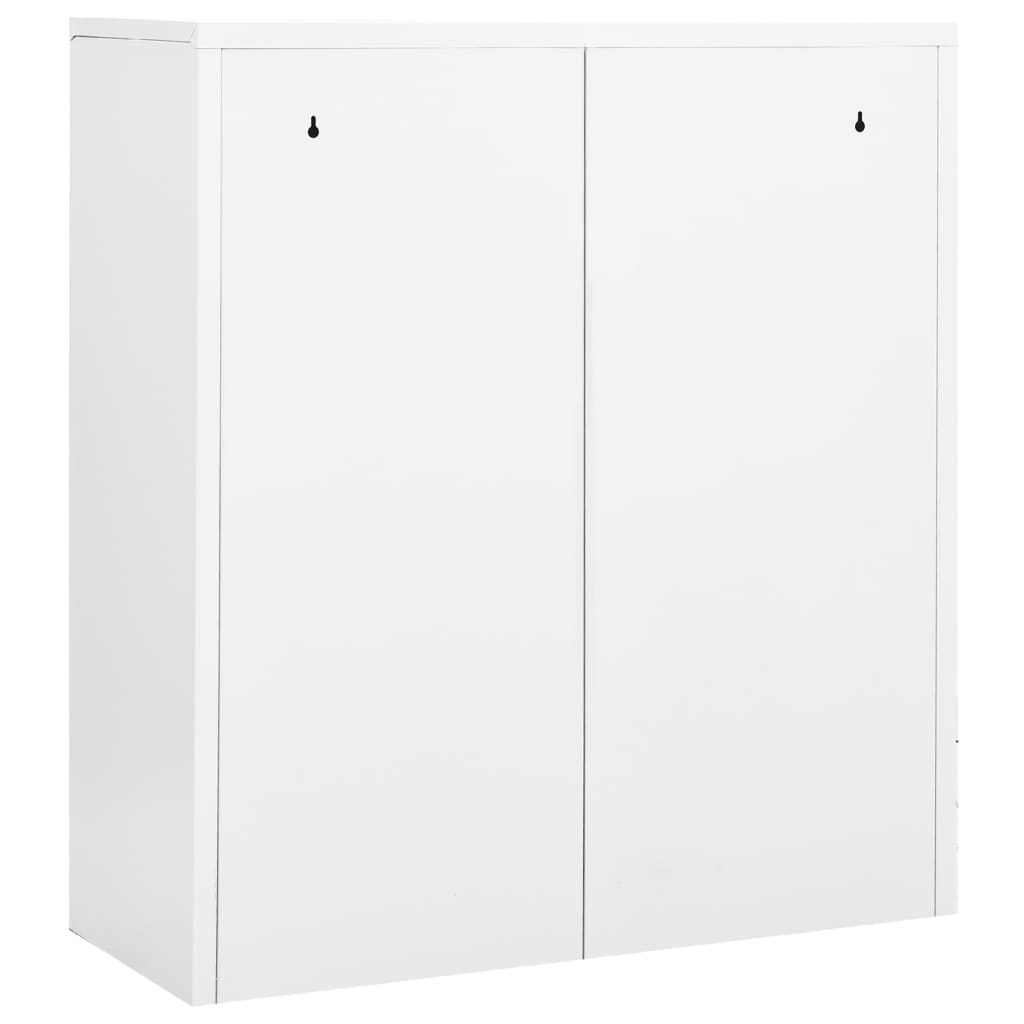 Armadio per Ufficio Bianco 90x40x102 cm in Acciaio