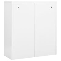 Armadio per Ufficio Bianco 90x40x102 cm in Acciaio