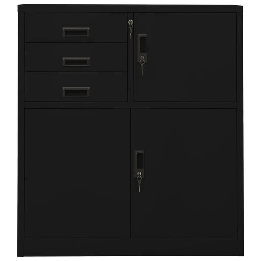 Armadio per Ufficio Nero 90x40x102 cm in Acciaio 336407