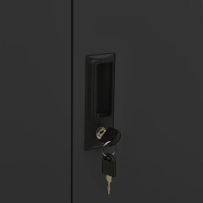 Armadio per Ufficio Antracite 90x40x102 cm in Acciaio cod mxl 41006