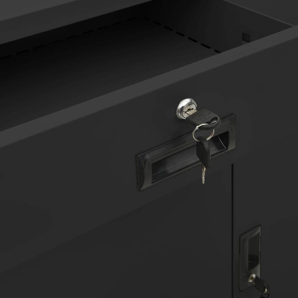 Armadio per Ufficio Antracite 90x40x102 cm in Acciaio cod mxl 41006