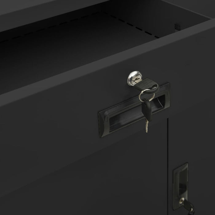 Armadio per Ufficio Antracite 90x40x102 cm in Acciaio cod mxl 41006