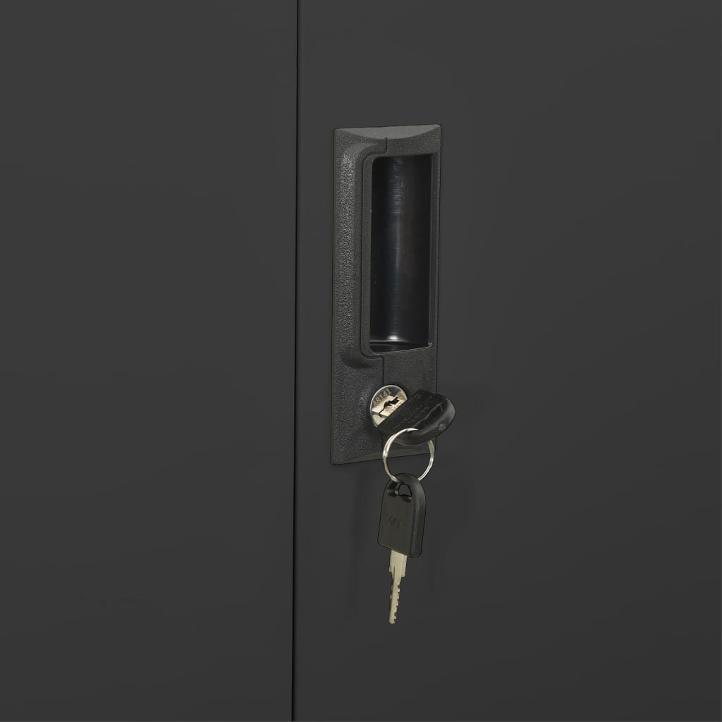 Armadio per Ufficio Antracite 90x40x180 cm in Acciaio 336416