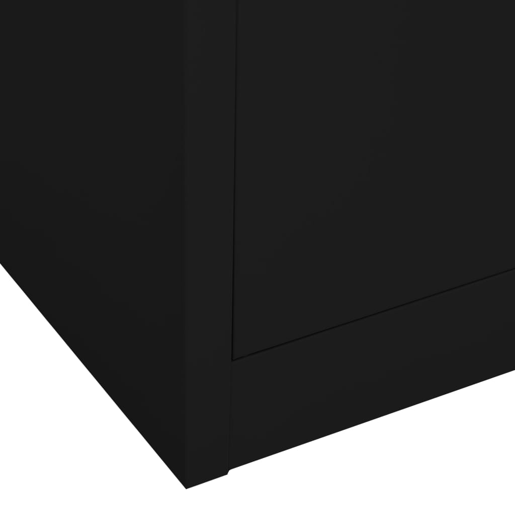Armadio per Ufficio Nero 90x40x180 cm in Acciaio 336419