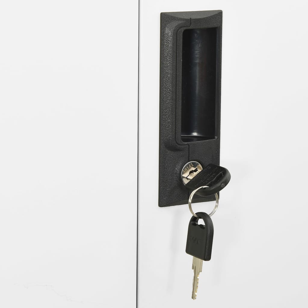 Armadio per Ufficio Bianco 90x40x180 cm in Acciaio e Vetro cod mxl 39418