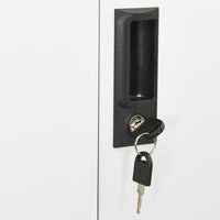 Armadio per Ufficio Bianco 90x40x180 cm in Acciaio e Vetro cod mxl 39418