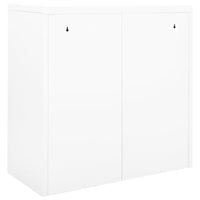 Armadio con Ante Scorrevoli Bianco 90x40x90 cm in Acciaio 336429