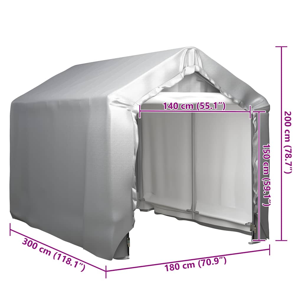 Tenda Capannone 180x300 cm in Acciaio Grigio 3079585