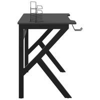 Scrivania da Gaming con Gambe a K Nera 90x60x75 cm 325400