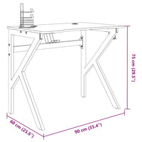 Scrivania da Gaming con Gambe a K Nera 90x60x75 cm 325400