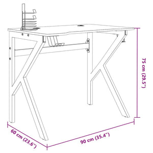 Scrivania da Gaming con Gambe a K Nera 90x60x75 cm 325400