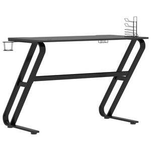 Scrivania tavolo postazione di lavoro mobile per computer studio per giochi per computer con gambe a forma di ZZ 110 x 60 x 75 cm nero 02_0023773