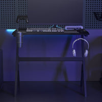 Scrivania da Gaming con LED e Gambe a Y Nera 90x60x75 cmcod mxl 73443