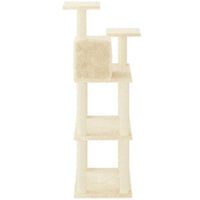 Albero per Gatti con Tiragraffi in Sisal Crema 118,5 cm 171427