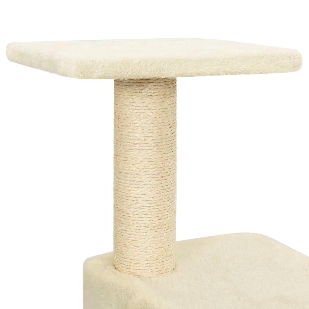 Albero per Gatti con Tiragraffi in Sisal Crema 118,5 cm 171427